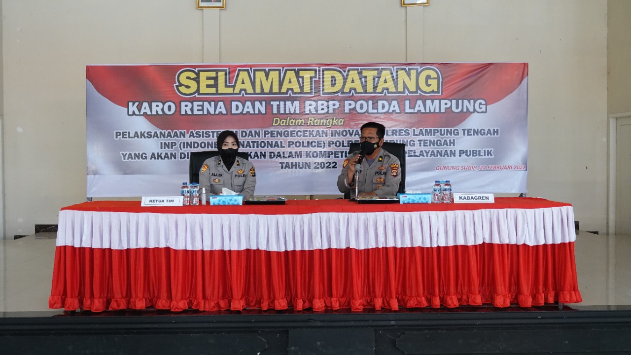 Pengecekan Inovasi Pelayan Publik Polres Lamteng INP (Indonesia National Police) Oleh Rorena Polda Lampung.