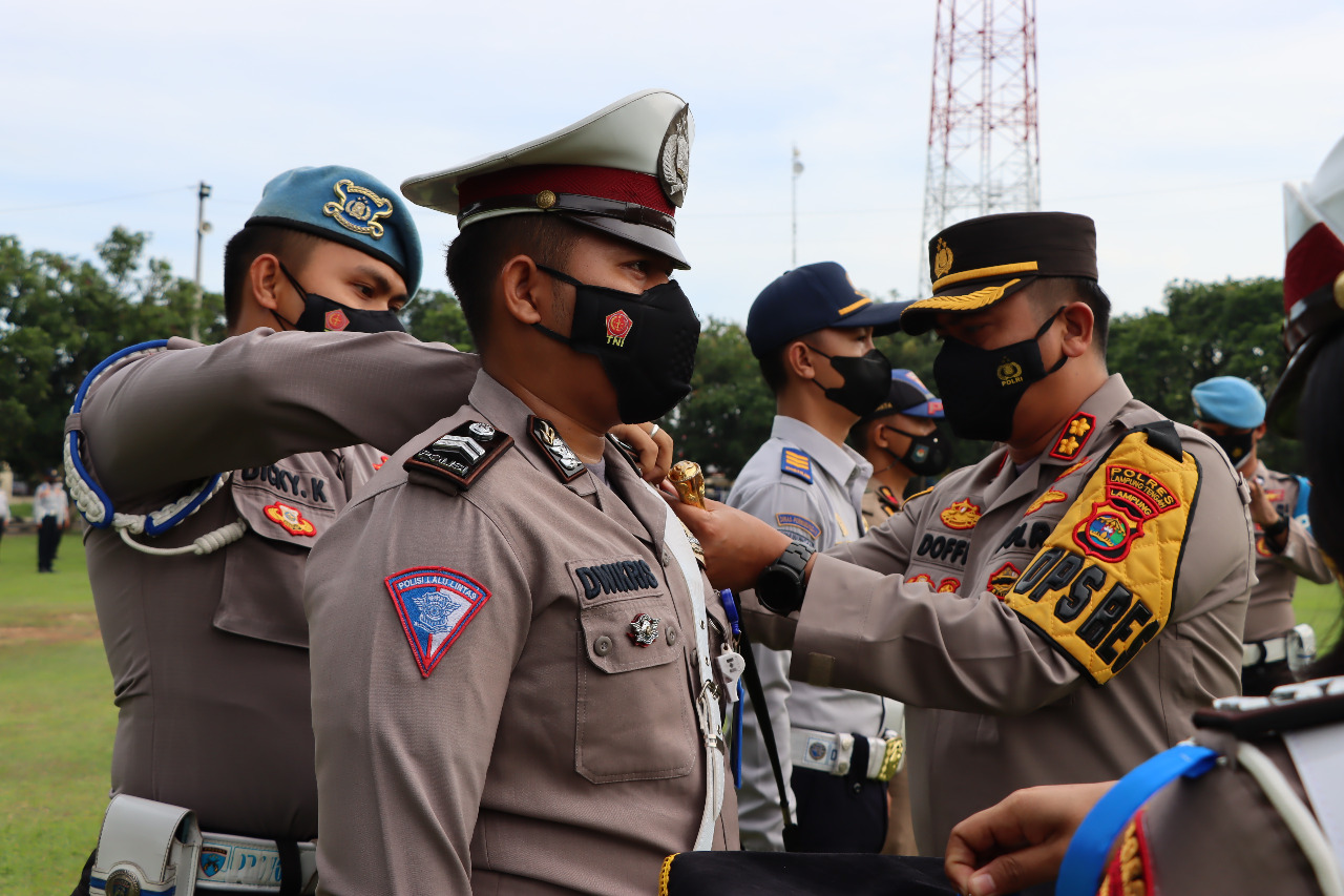 Kapolres Lampung Tengah Hari Ini Pimpin Gelar Pasukan  Ops Keselamatan Krakatau 2022.