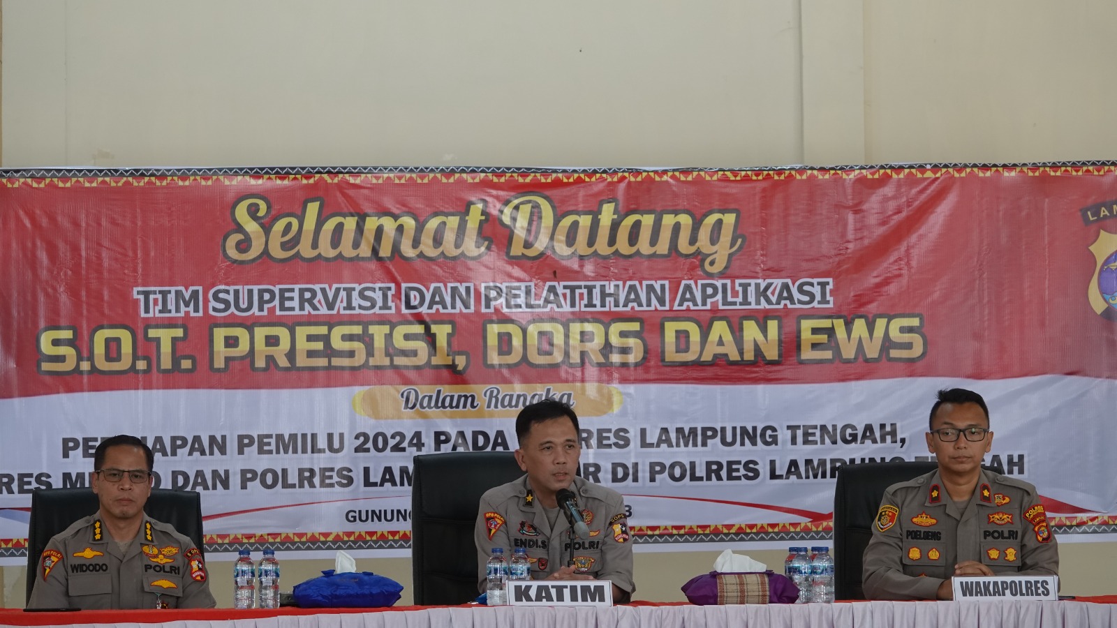Polres Lampung Tengah Terima Kunjungan Tim SOPS Mabes Polri Dalam Rangka Sosialisasi Penggunaan Aplikasi SOT Presisi, DORS dan EWS