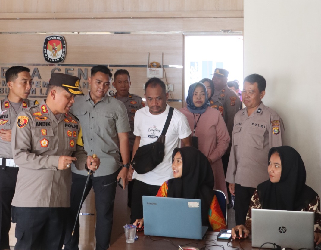 Jelang Sidang Pleno Tingkat Kabupaten, Kapolres Lampung Tengah Kunjungi Kantor KPU